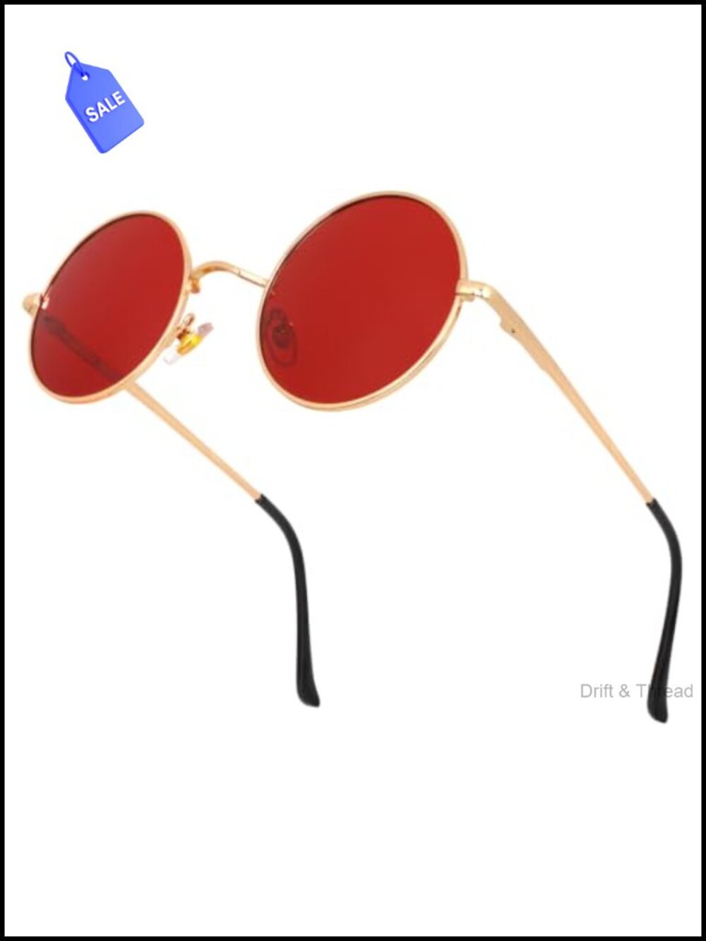 Retro Round Hippie Sunglasses Circle Costume Accessory